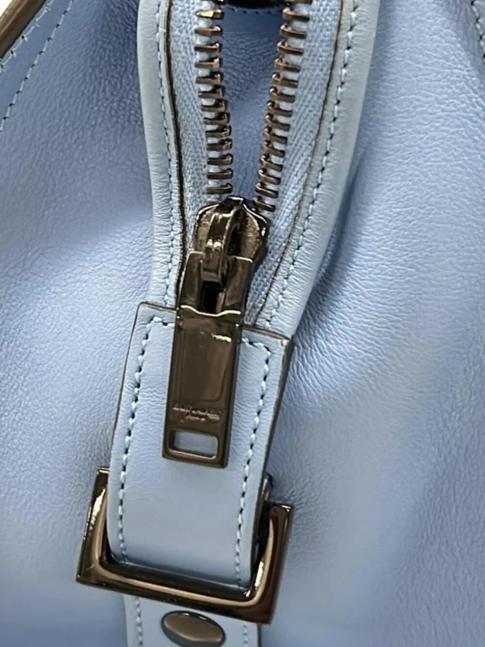 SAINT LAURENT PARIS Baby Monogram Cabas 400914 Blue Leather Handbag - Picture 9 of 14